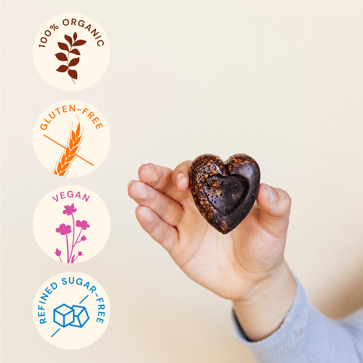 Oganic Hazelnut Chocolate Love Bites Vegan, Gluten Free, Made With